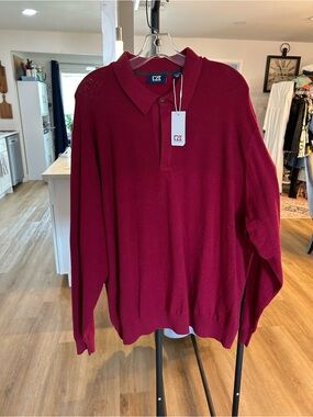 Cutter & Buck Men's Burgundy Polo Sweater